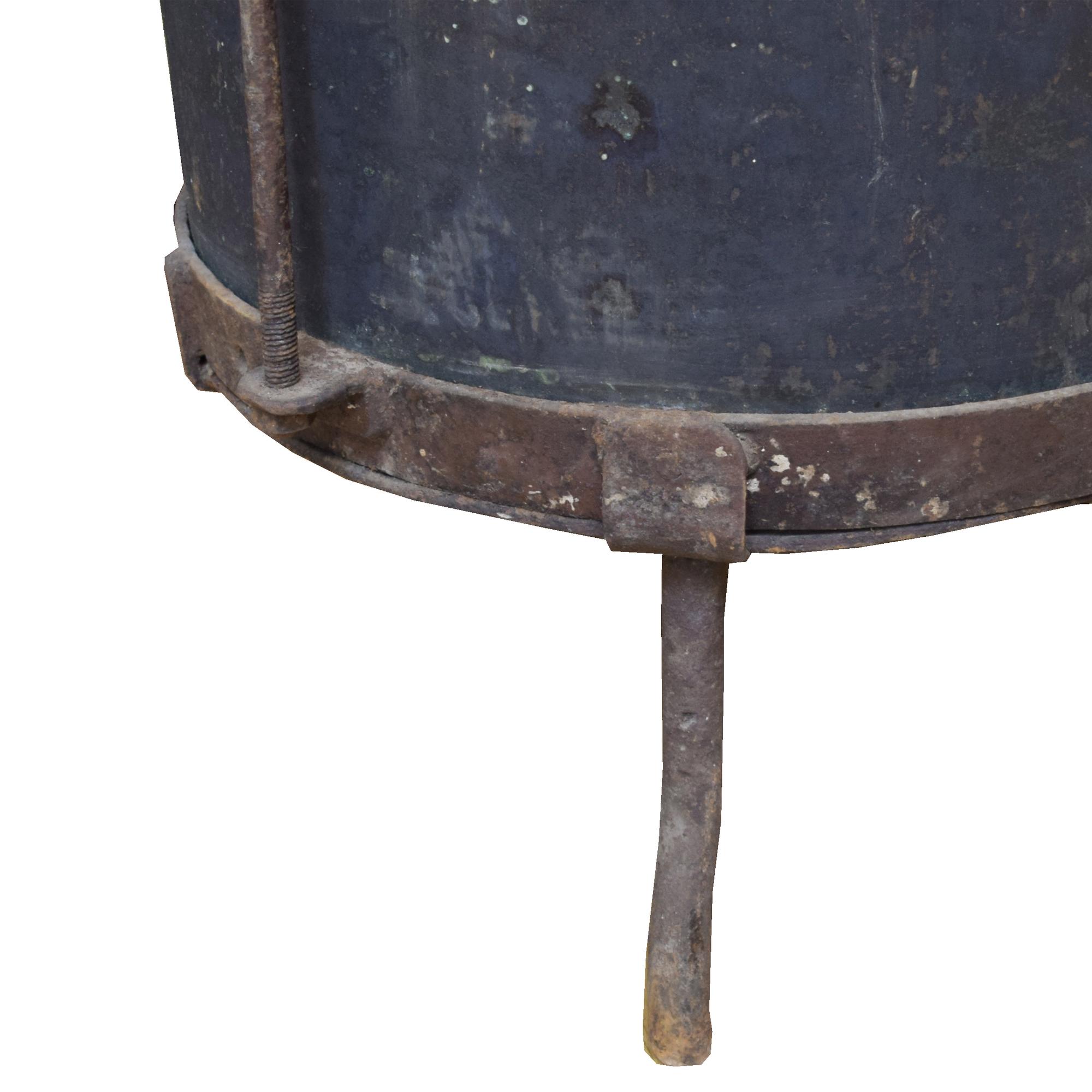 A Copper and Iron Vessel, Lisotto Grappa Distillery 35.5" W x 23" D x 29" H — Italy, 20th Century