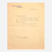 [Presidential] Taft, William H, and Woodrow Wilson and Calvin Coolidge and Herbert Hoover Group of 4 Typed Letters, signed