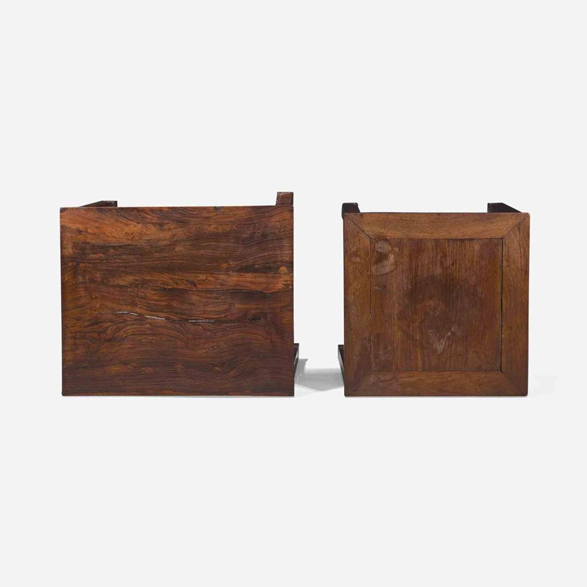 Two Chinese hardwood side tables