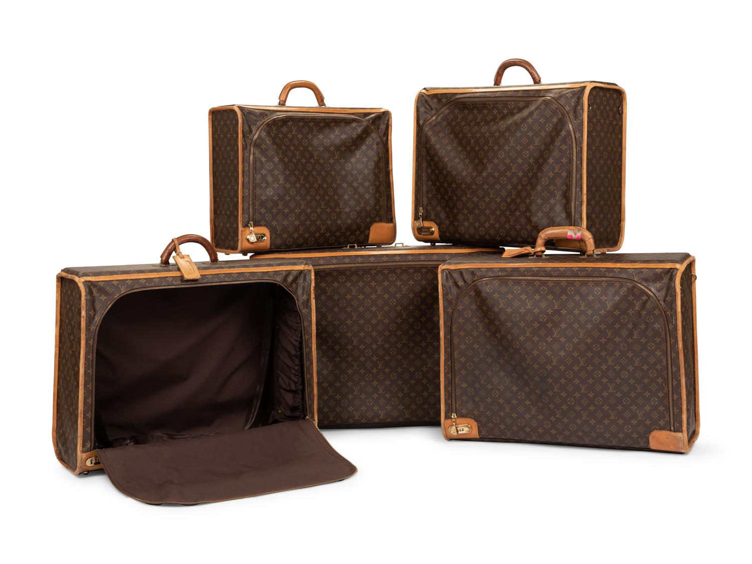 Five Louis Vuitton Suitcases, 1970-90s