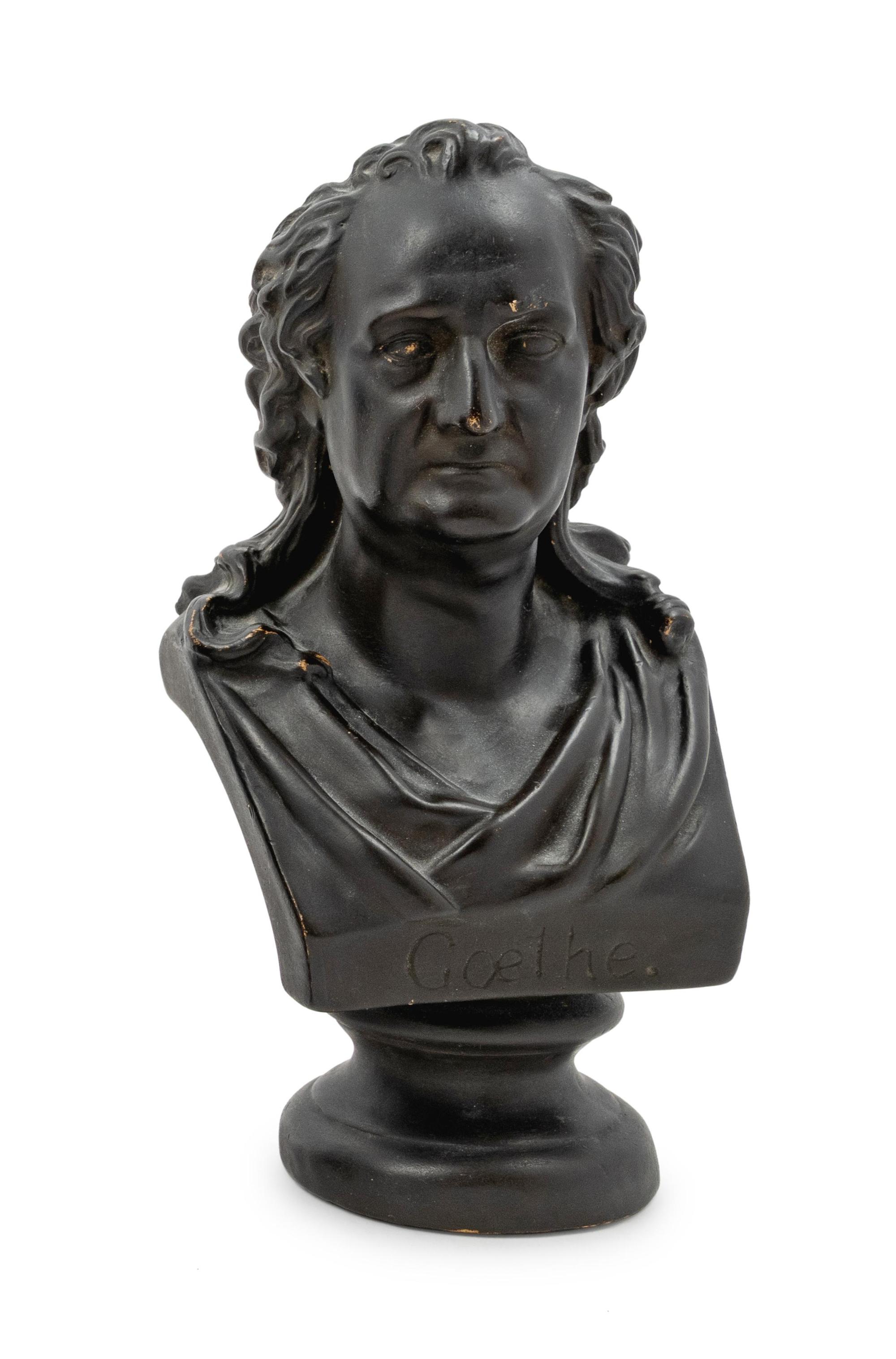 A Continental Patinated Plaster Bust of Johann Wolfgang von Goethe