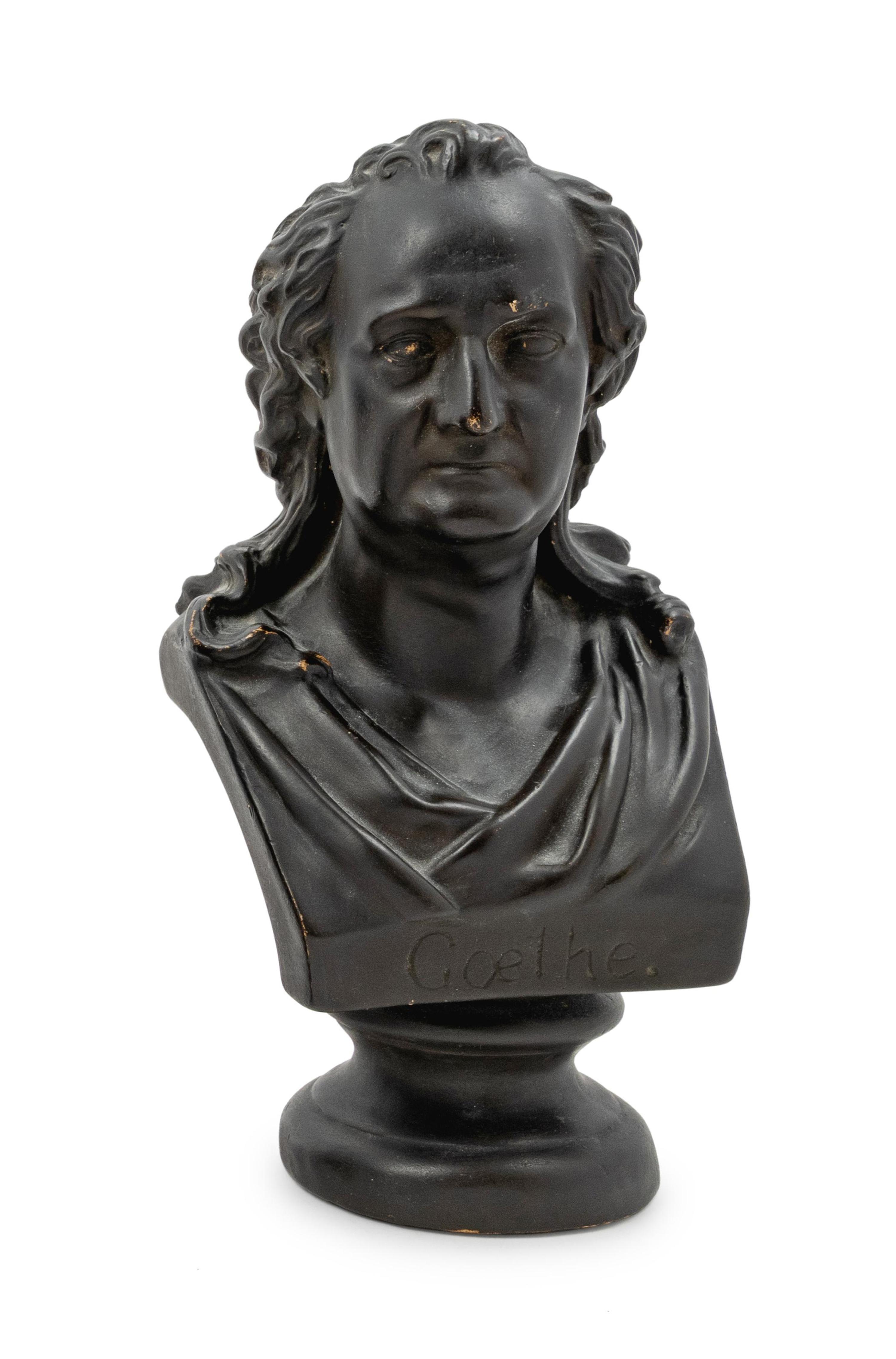 A Continental Patinated Plaster Bust of Johann Wolfgang von Goethe