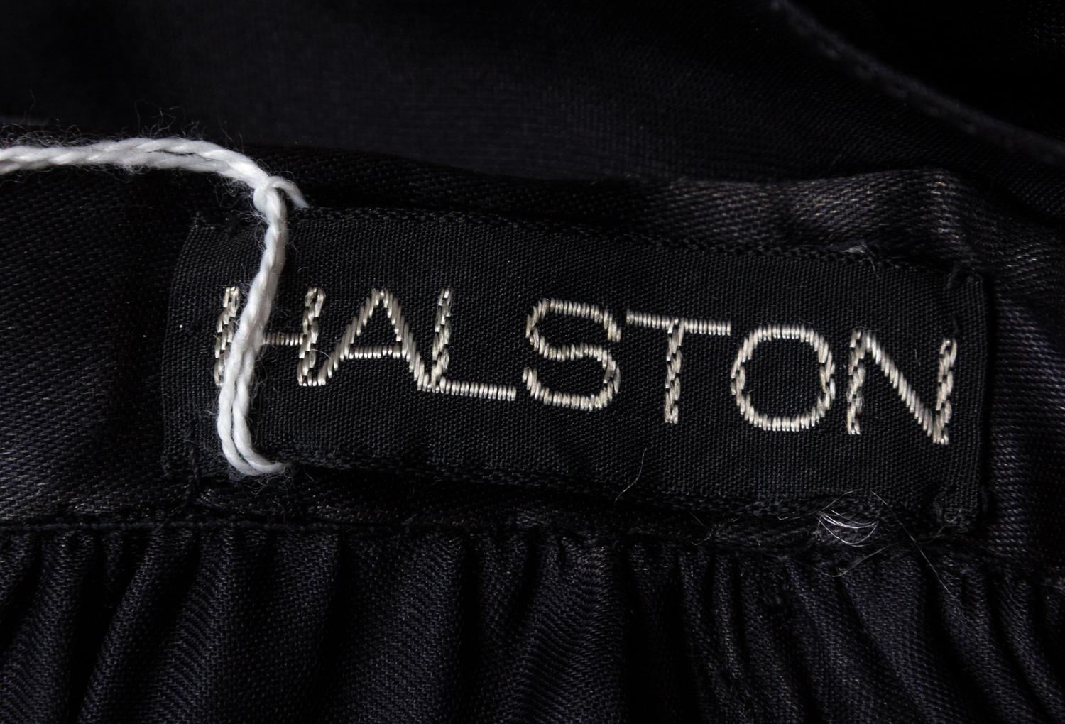 A Halston Black Silk Tiered Skirt,