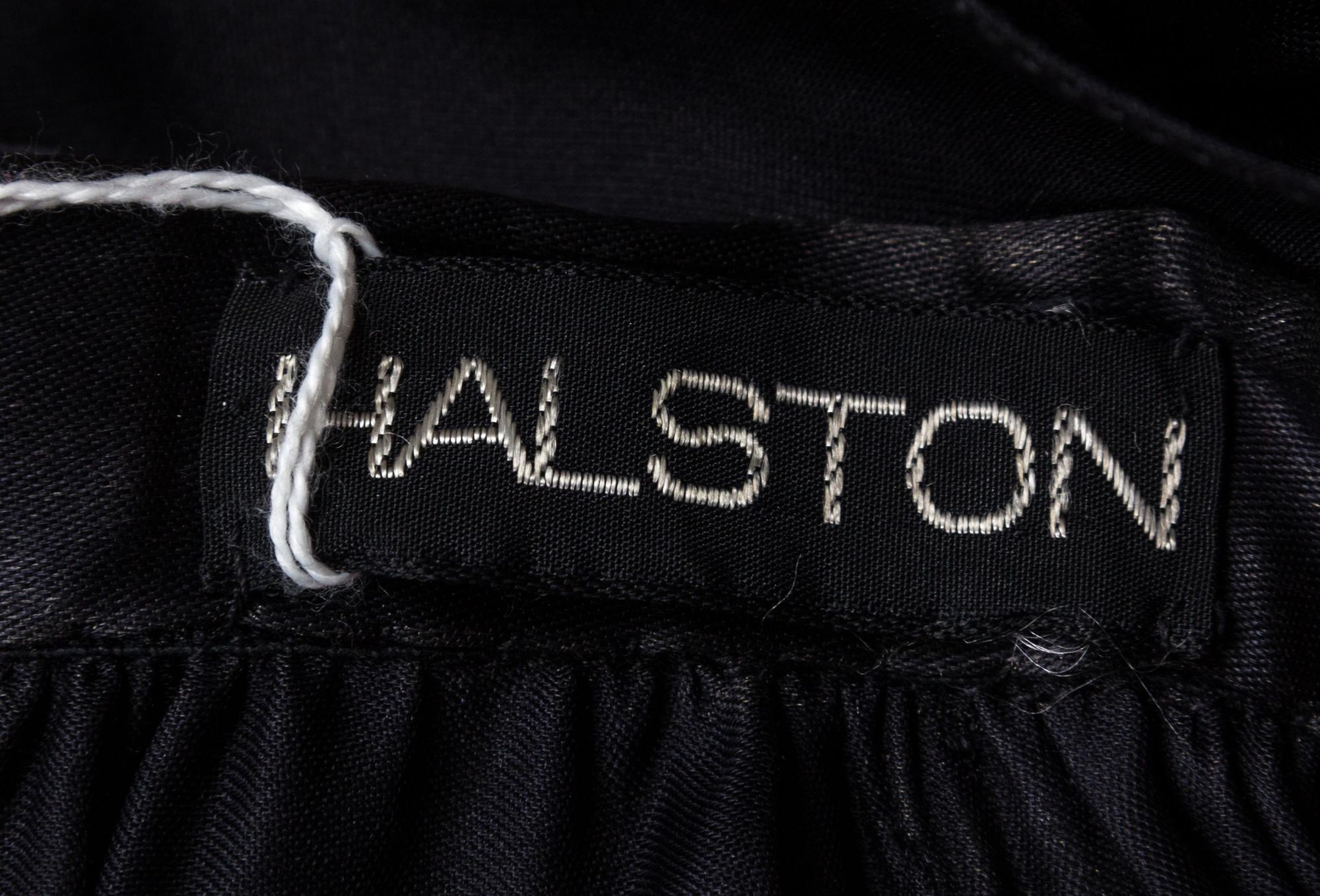 A Halston Black Silk Tiered Skirt,