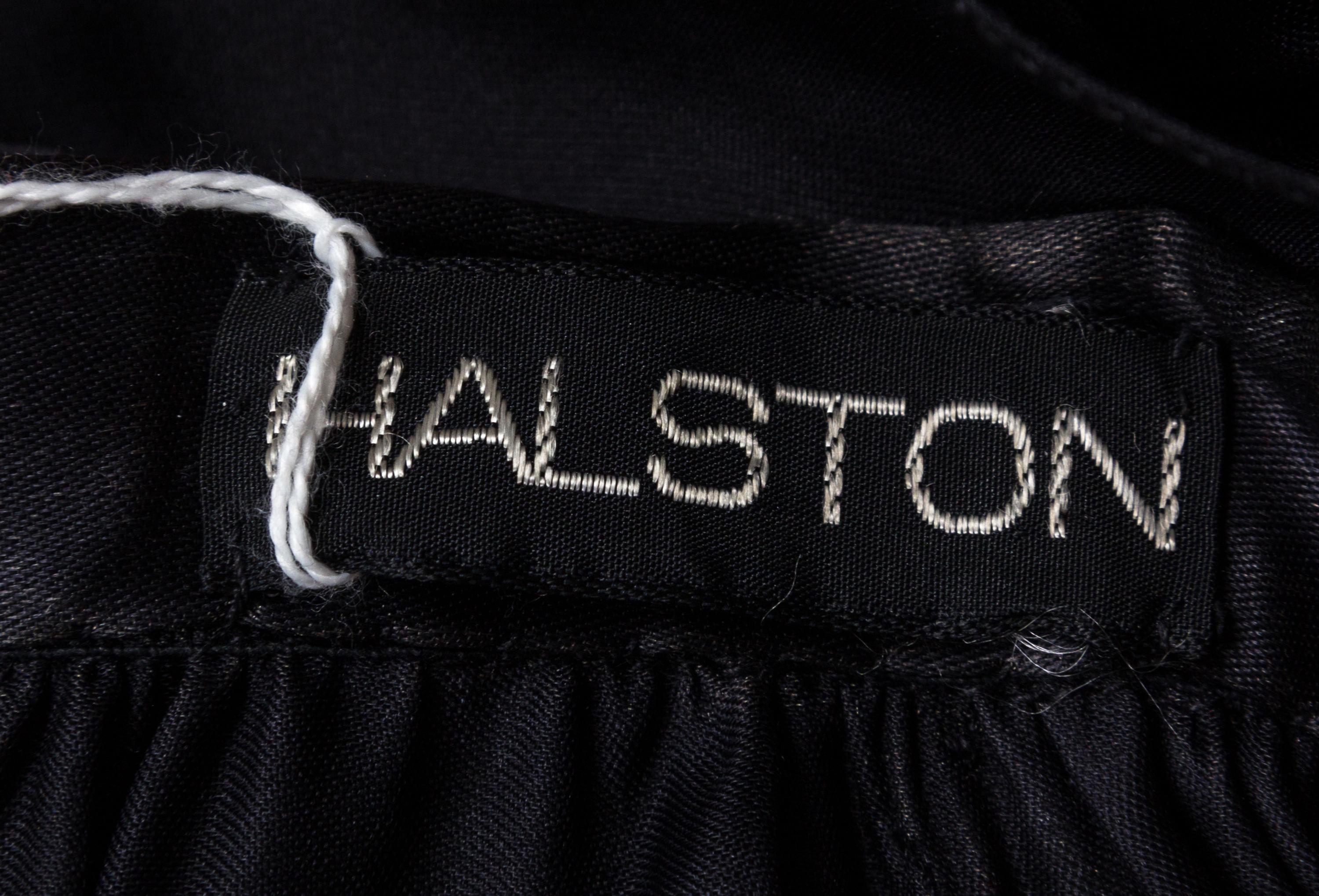 A Halston Black Silk Tiered Skirt,