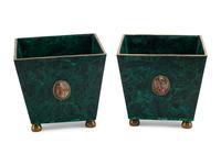 A Pair of Malachite Jardinières