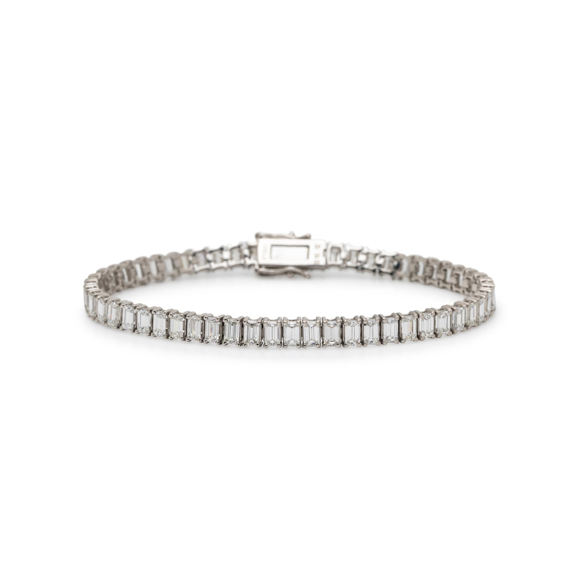 PLATINUM AND DIAMOND LINE BRACELET
