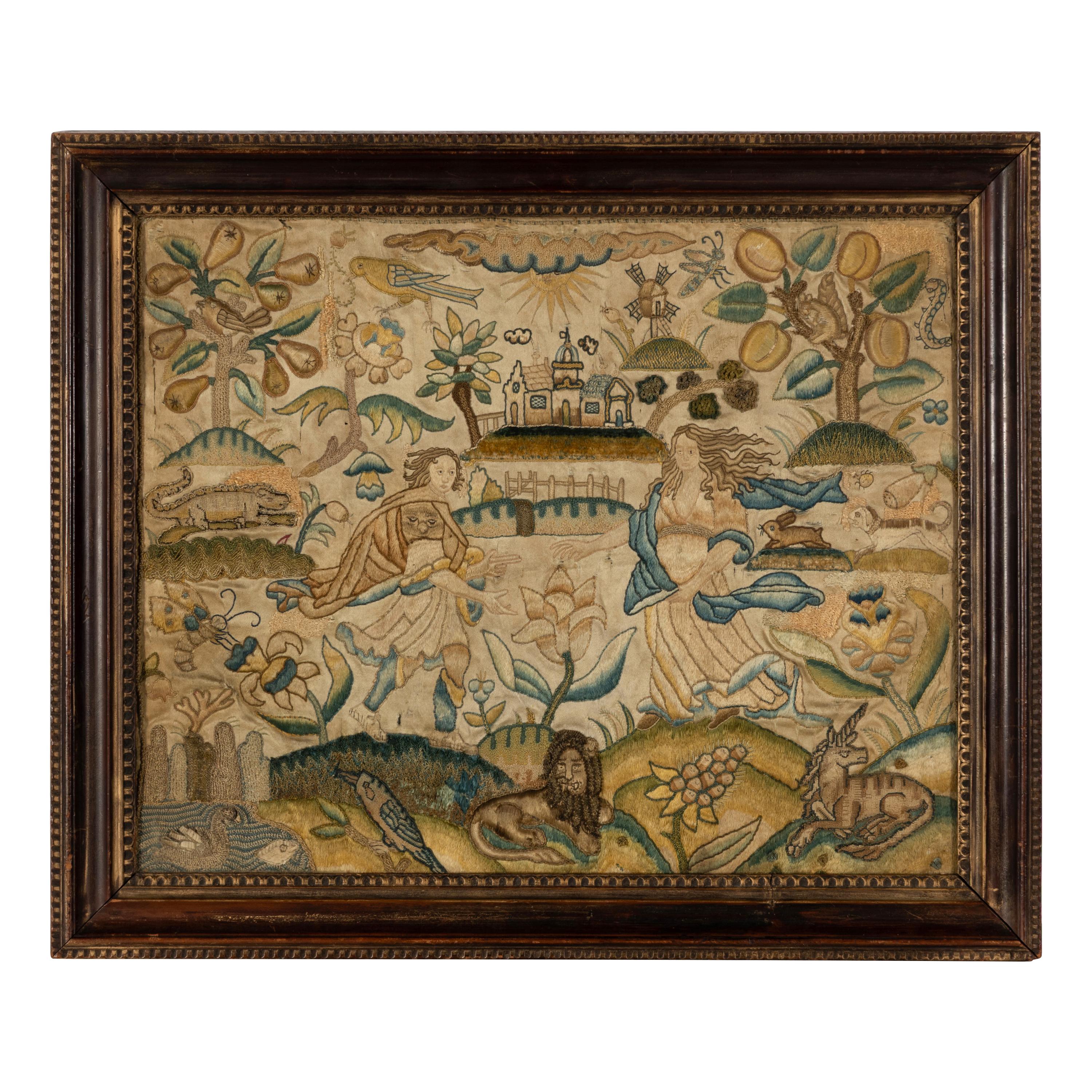 An English Stumpwork Panel