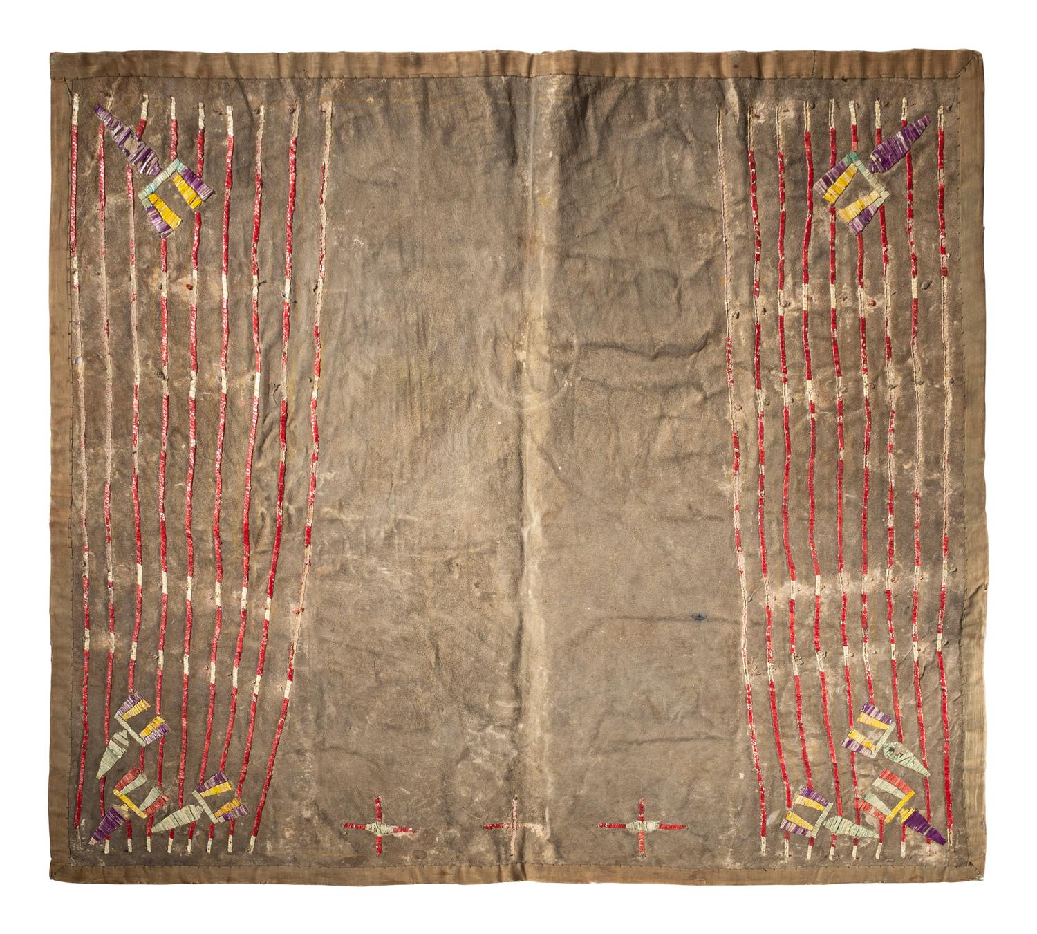 Sioux Quilled Hide Saddle Blanket