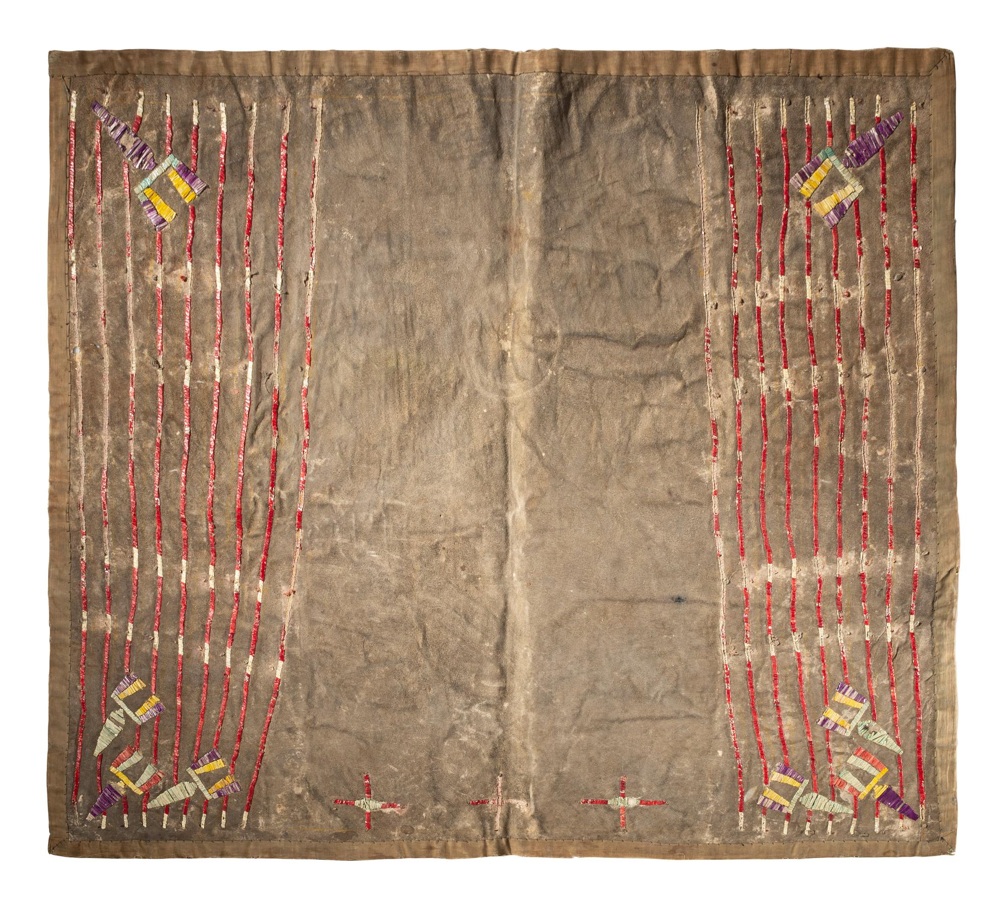 Sioux Quilled Hide Saddle Blanket