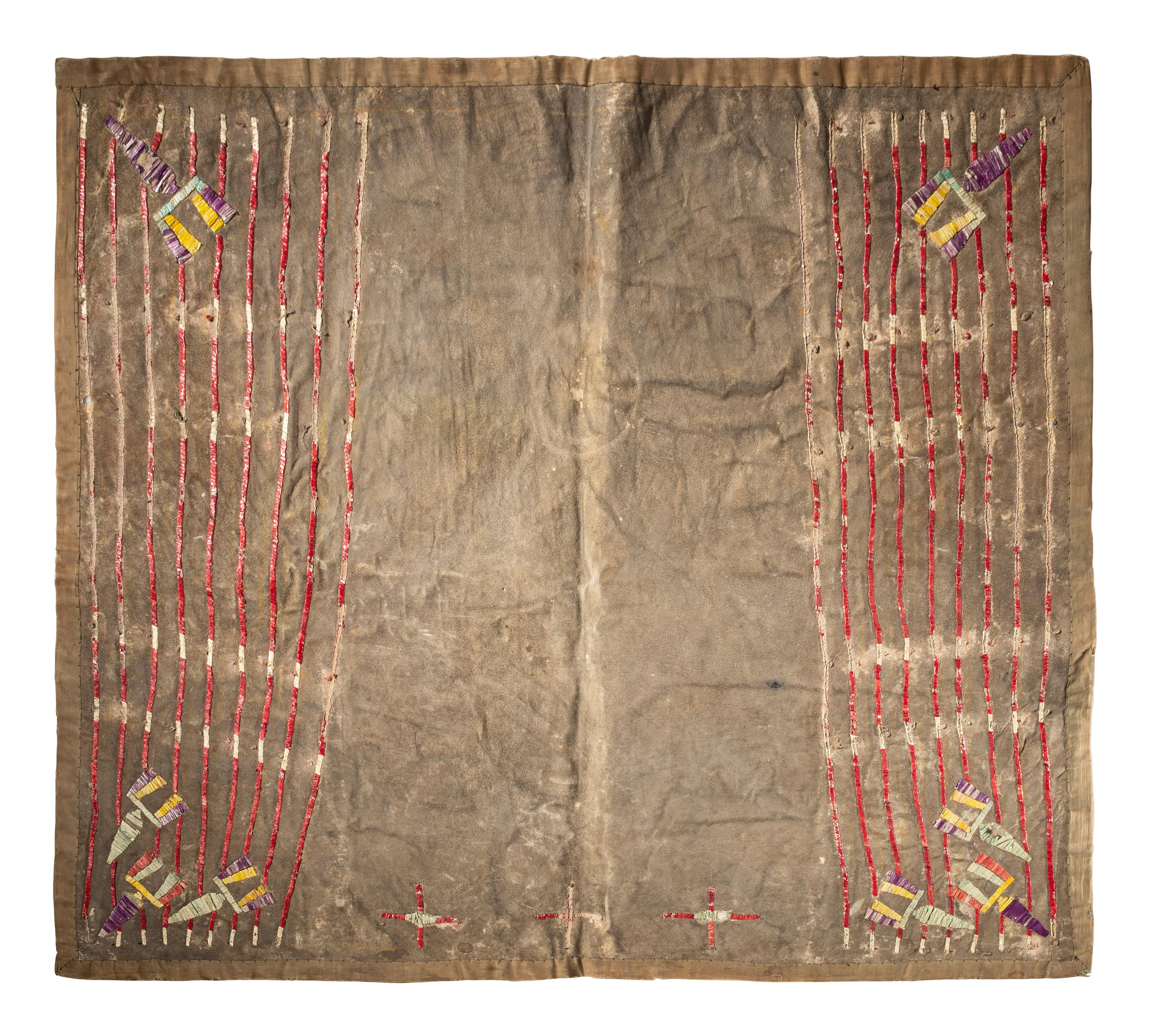 Sioux Quilled Hide Saddle Blanket
