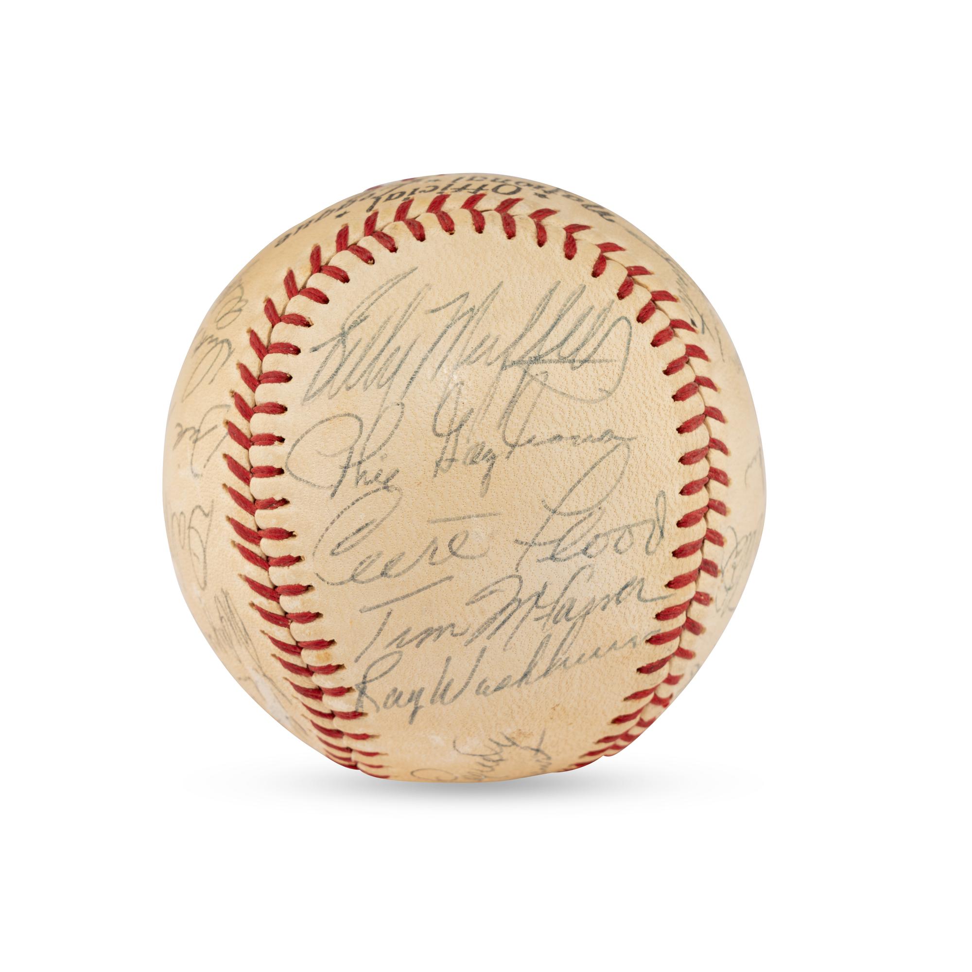 A 1968 St. Louis Cardinals Team Signed Autograph Baseball (Beckett Authentication Services Letter of Authenticity)