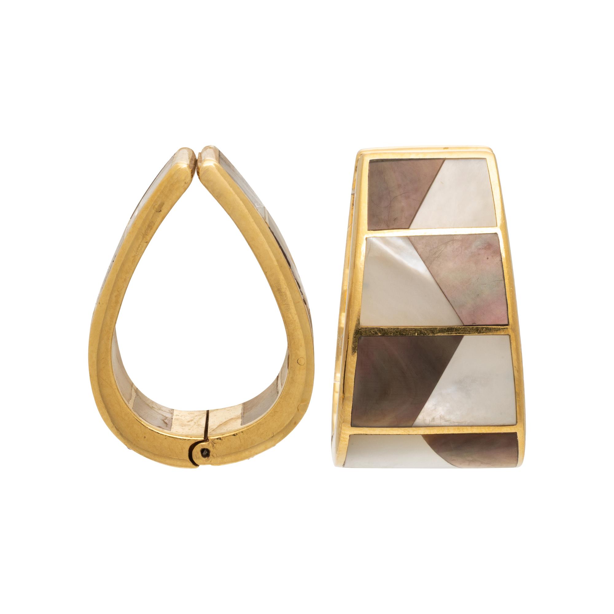 Mother-of-Pearl and Diamond Earrings