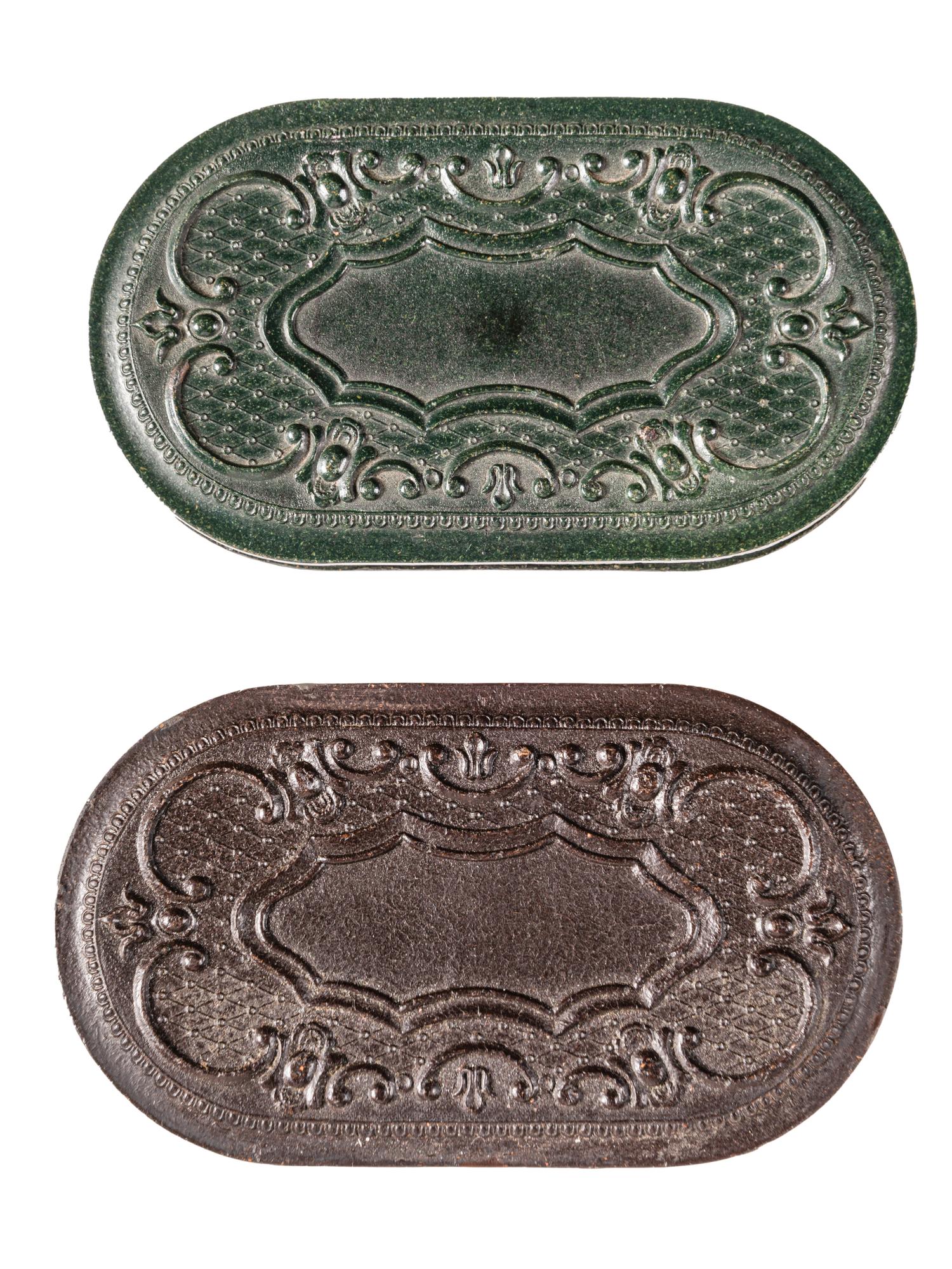 [EARLY PHOTOGRAPHY - UNION CASES]. Two "double oreo" cases containing portraits of men and women, including: