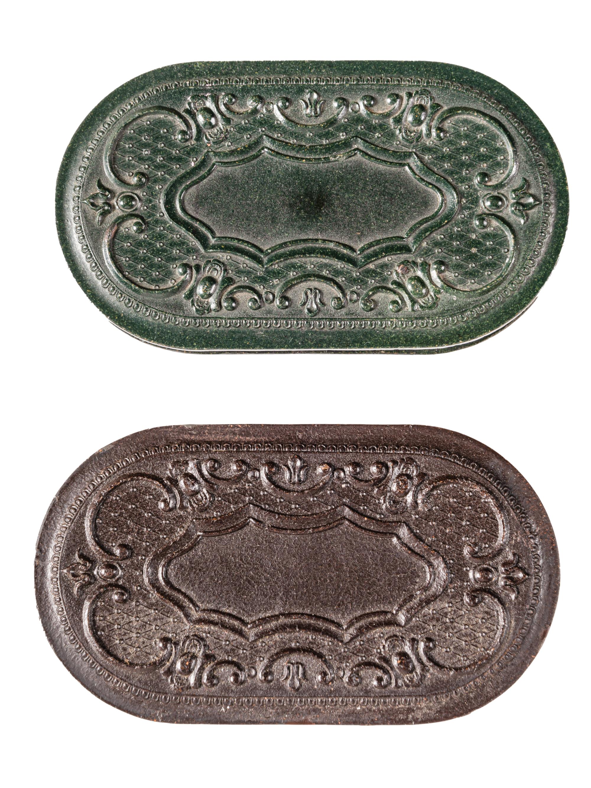 [EARLY PHOTOGRAPHY - UNION CASES]. Two "double oreo" cases containing portraits of men and women, including: