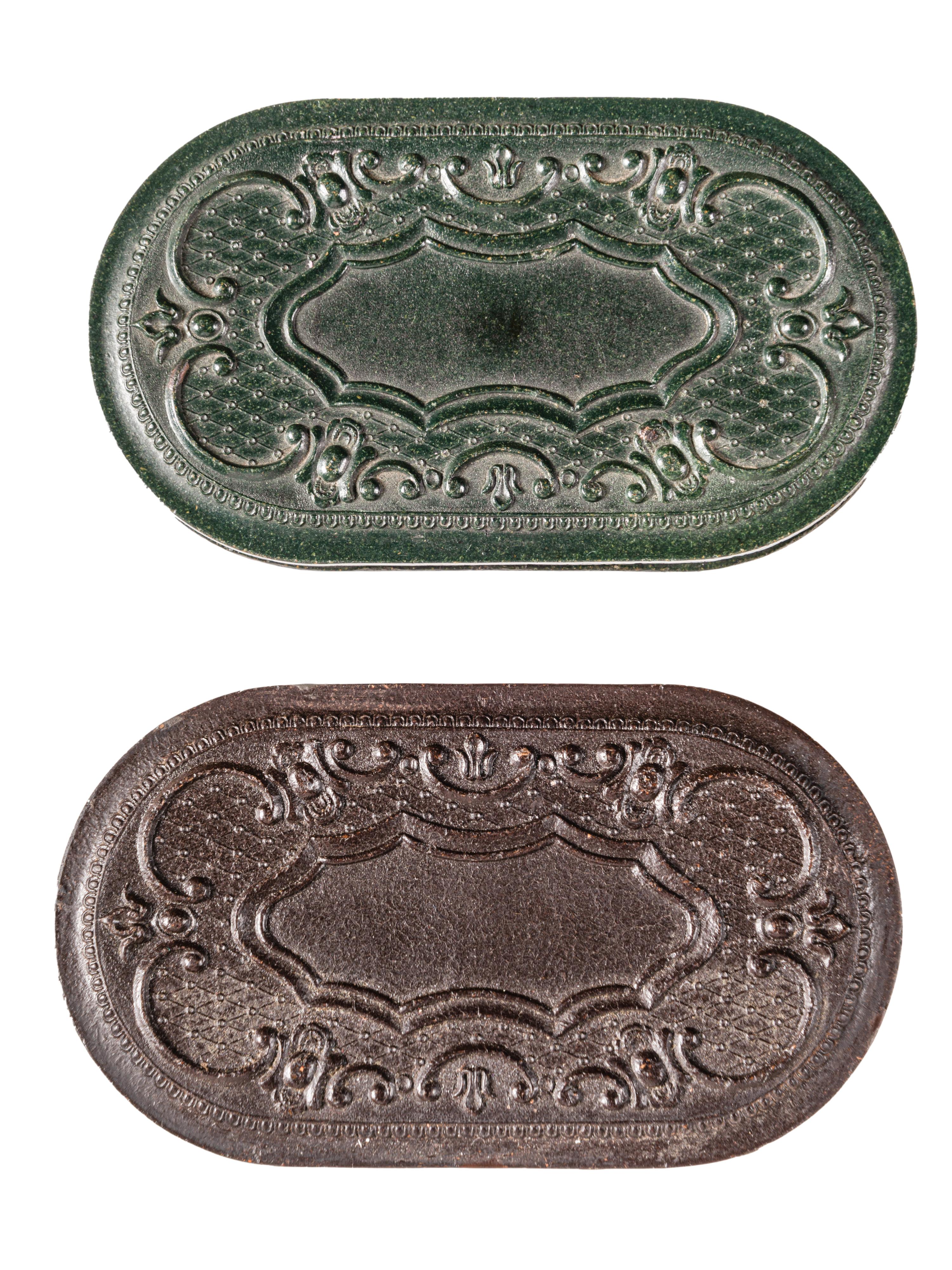 [EARLY PHOTOGRAPHY - UNION CASES]. Two "double oreo" cases containing portraits of men and women, including: