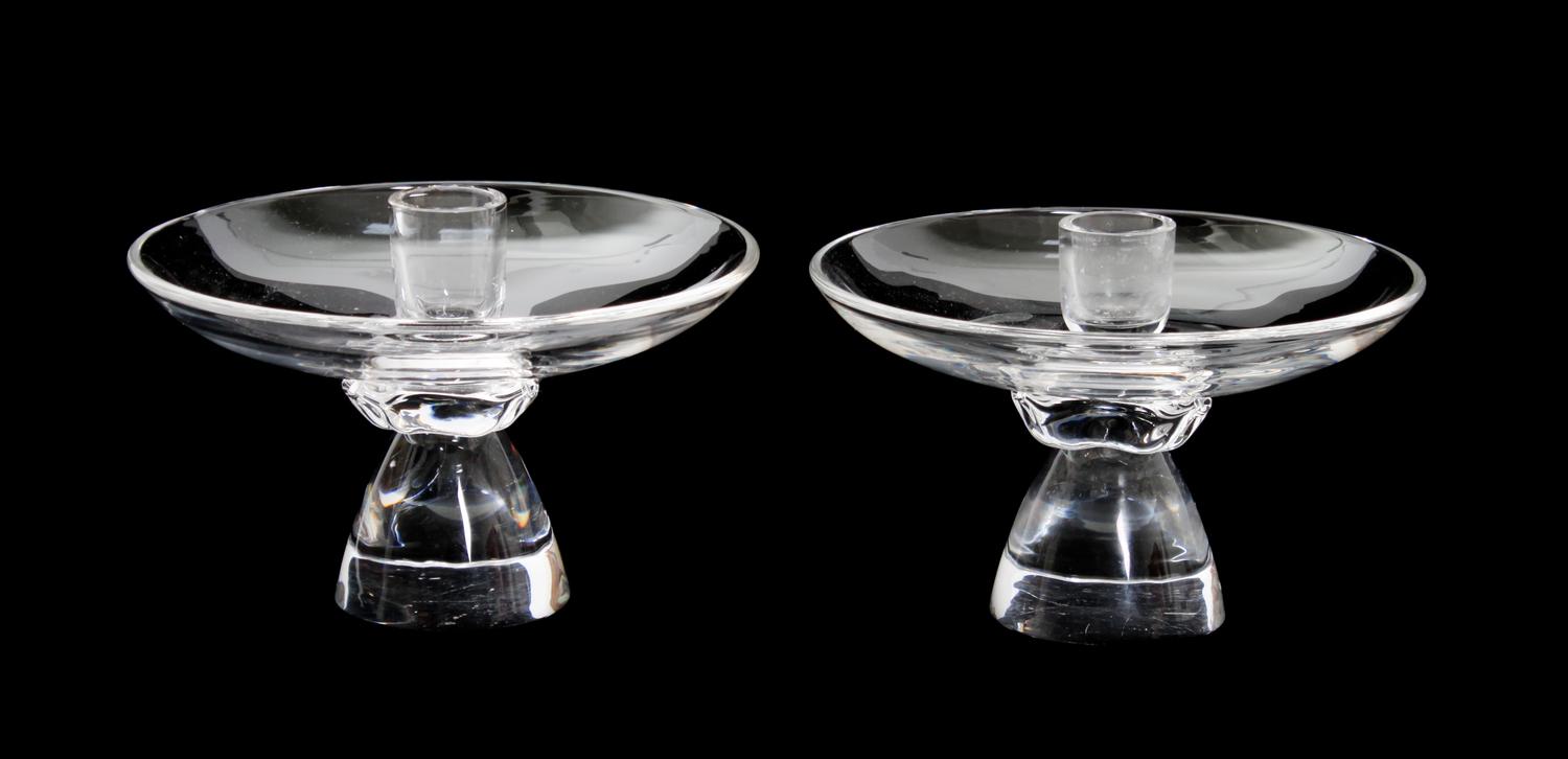 Three Steuben Glass Articles Height of vase 9 3/4 inches