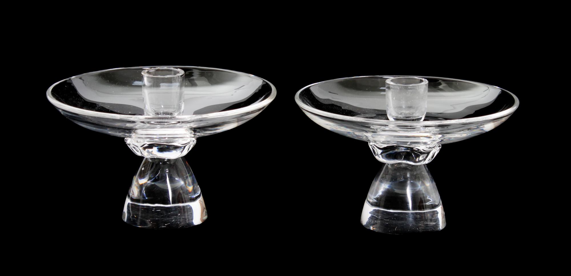 Three Steuben Glass Articles Height of vase 9 3/4 inches