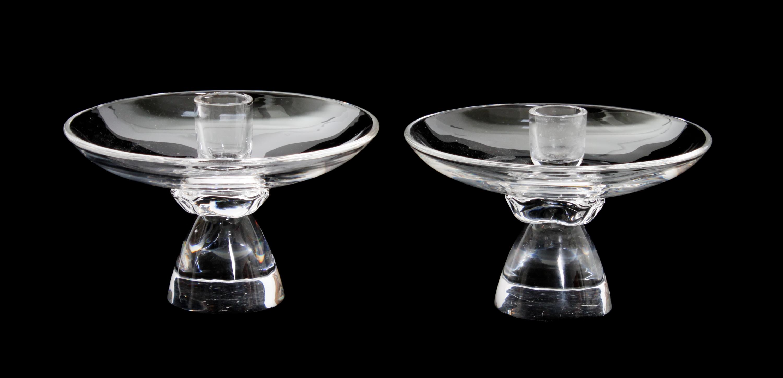 Three Steuben Glass Articles Height of vase 9 3/4 inches