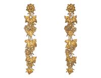A Pair of Italian Silvered and Gilt Wood Floral Appliques