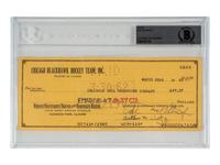 A Large Group of Chicago Blackhawks Signed Autograph Memorabilia Including a Bill Wirtz Check