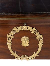 An Empire Style Gilt Metal Mounted Mahogany Bureau Plat and an Associated Armchair
