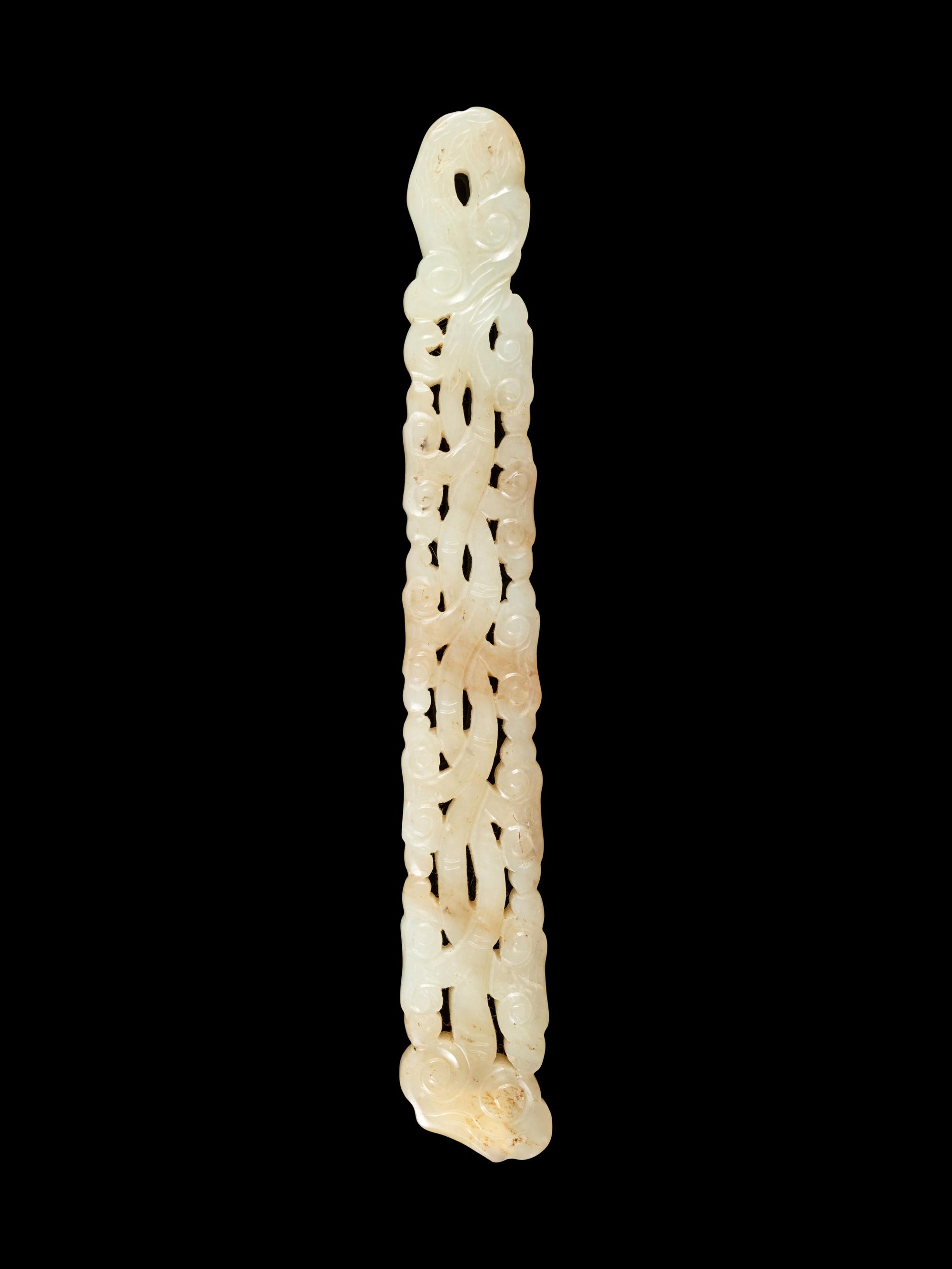 Three Carved White Jade Articles