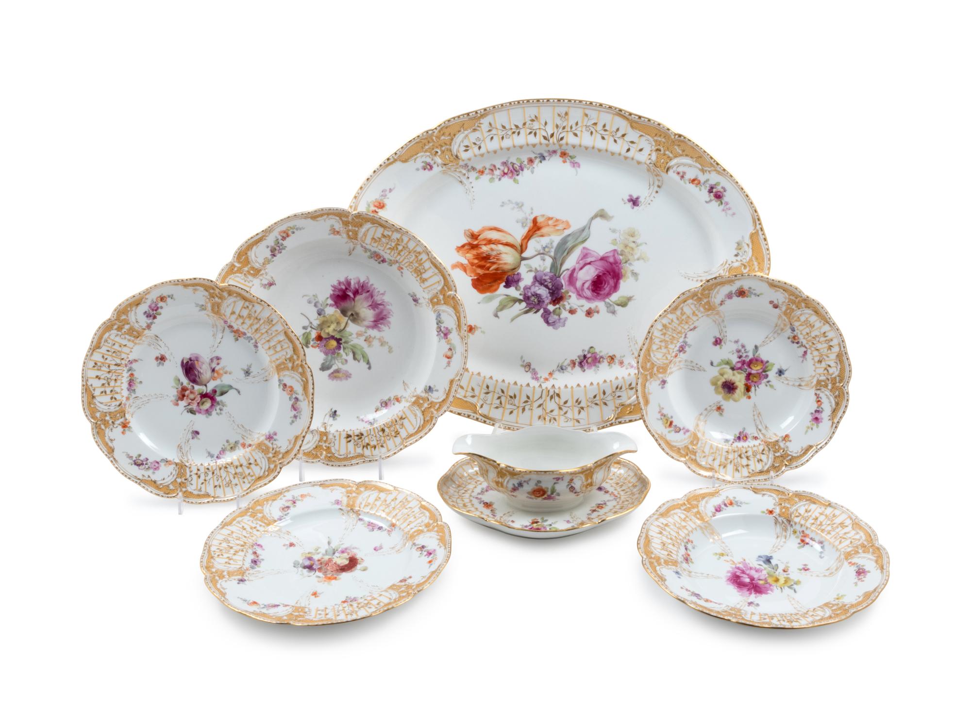 An Assembled Set of Berlin (K.P.M.) Porcelain Serving Articles