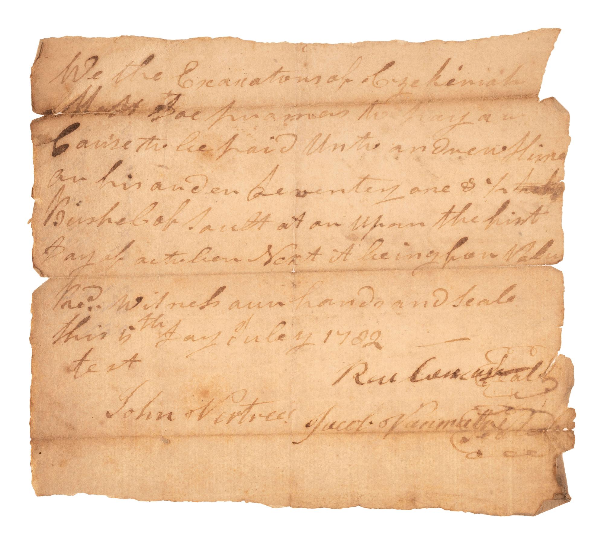 [REVOLUTIONARY WAR]. A group of documents related to Revolutionary War-era figures including signatures of Daniel Brodhead and O.H. Williams.