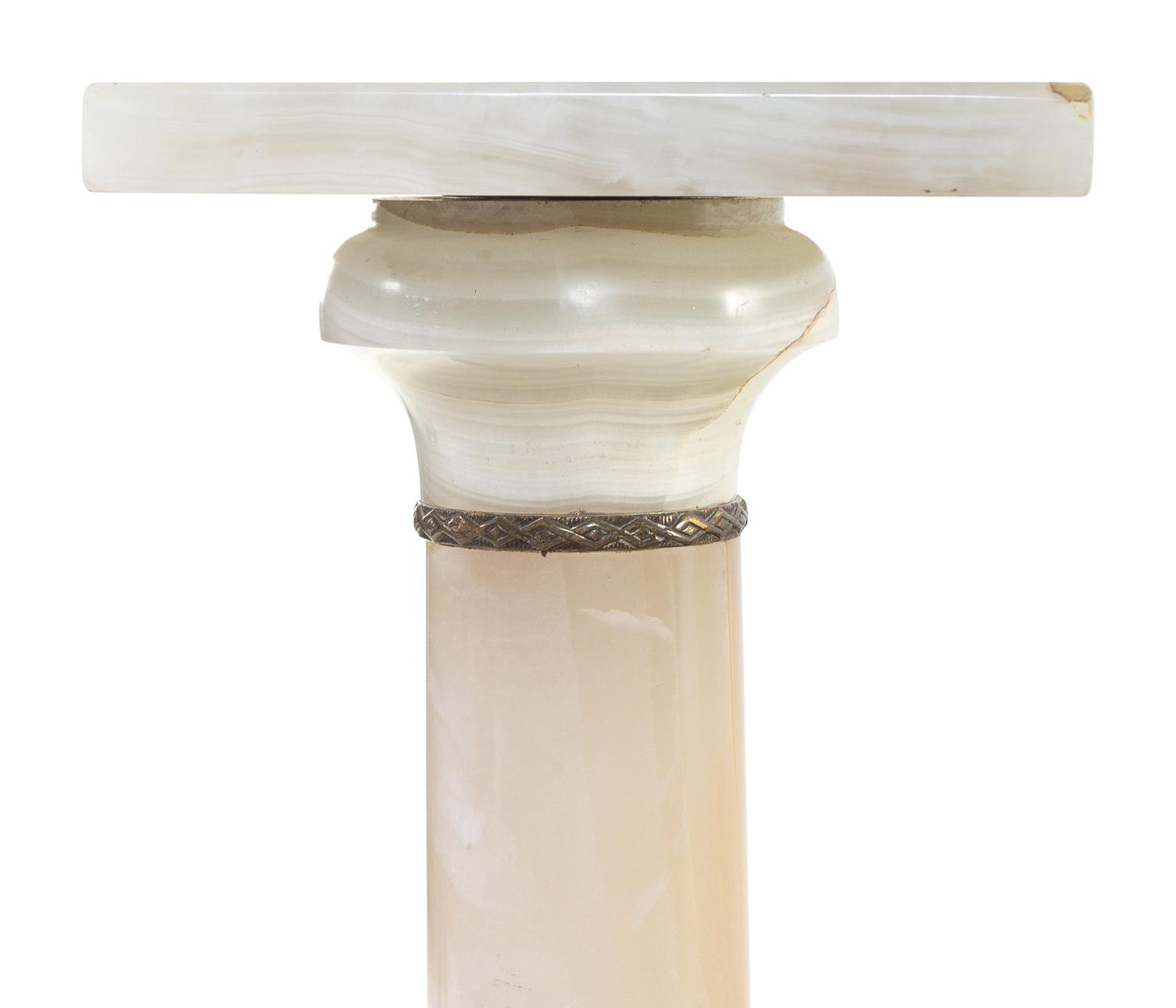 A Continental Bronze Mounted Onyx Pedestal