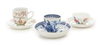 Three Sets of Chinese Export Porcelain Cups and Saucers Diameter of largest saucer 5 inches. — 19TH CENTURY