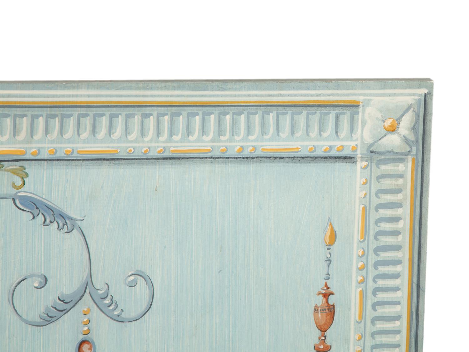 A Pair of Neoclassical Style Painted Wood Panels