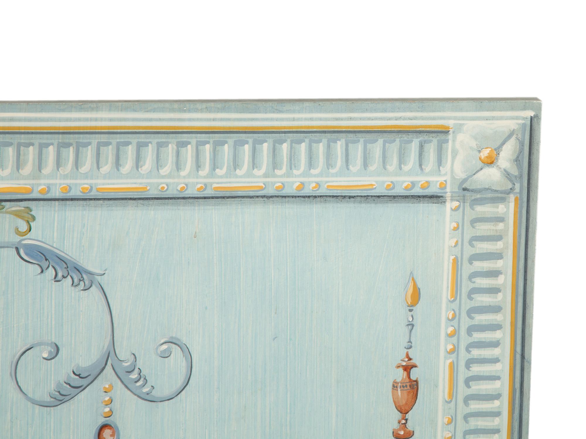 A Pair of Neoclassical Style Painted Wood Panels