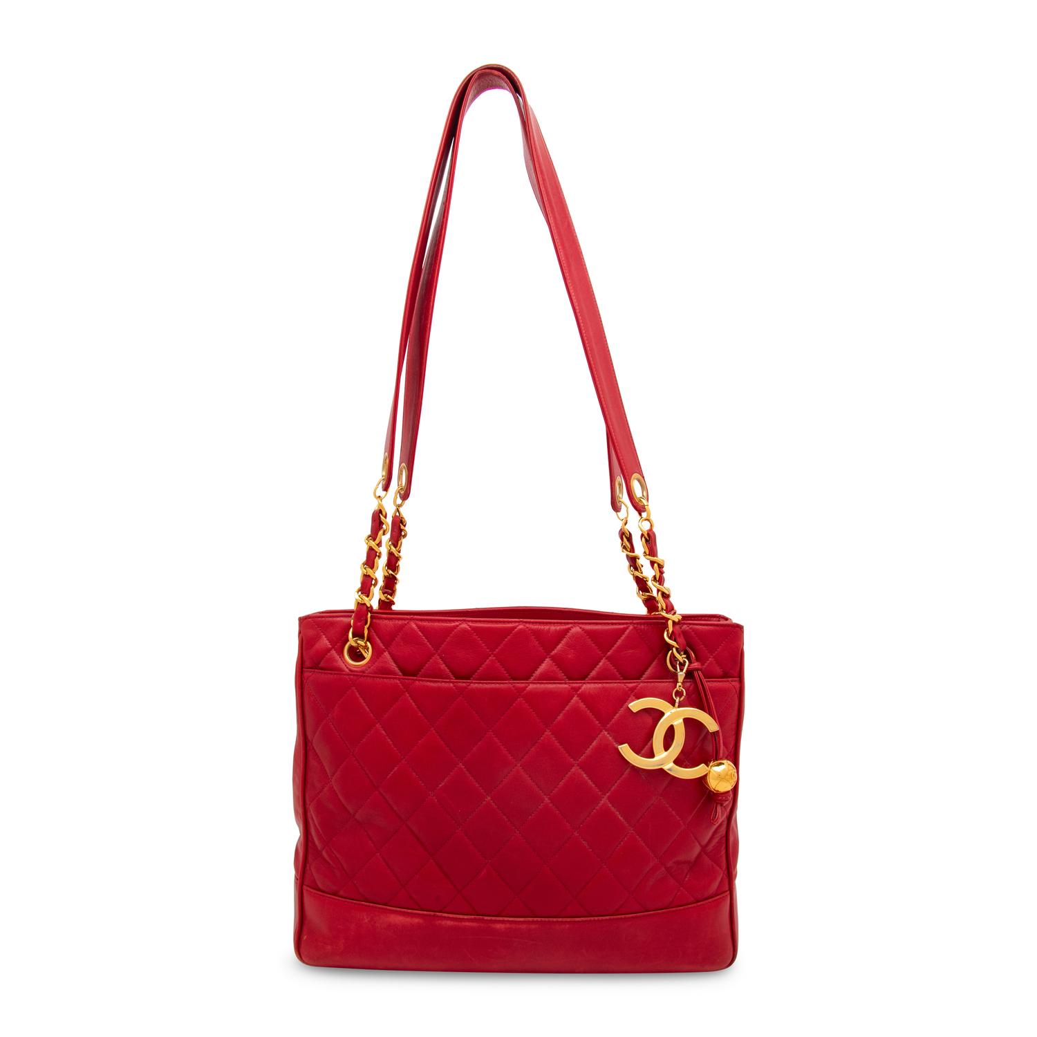 Chanel, CC Charm Red Shoulder Tote
