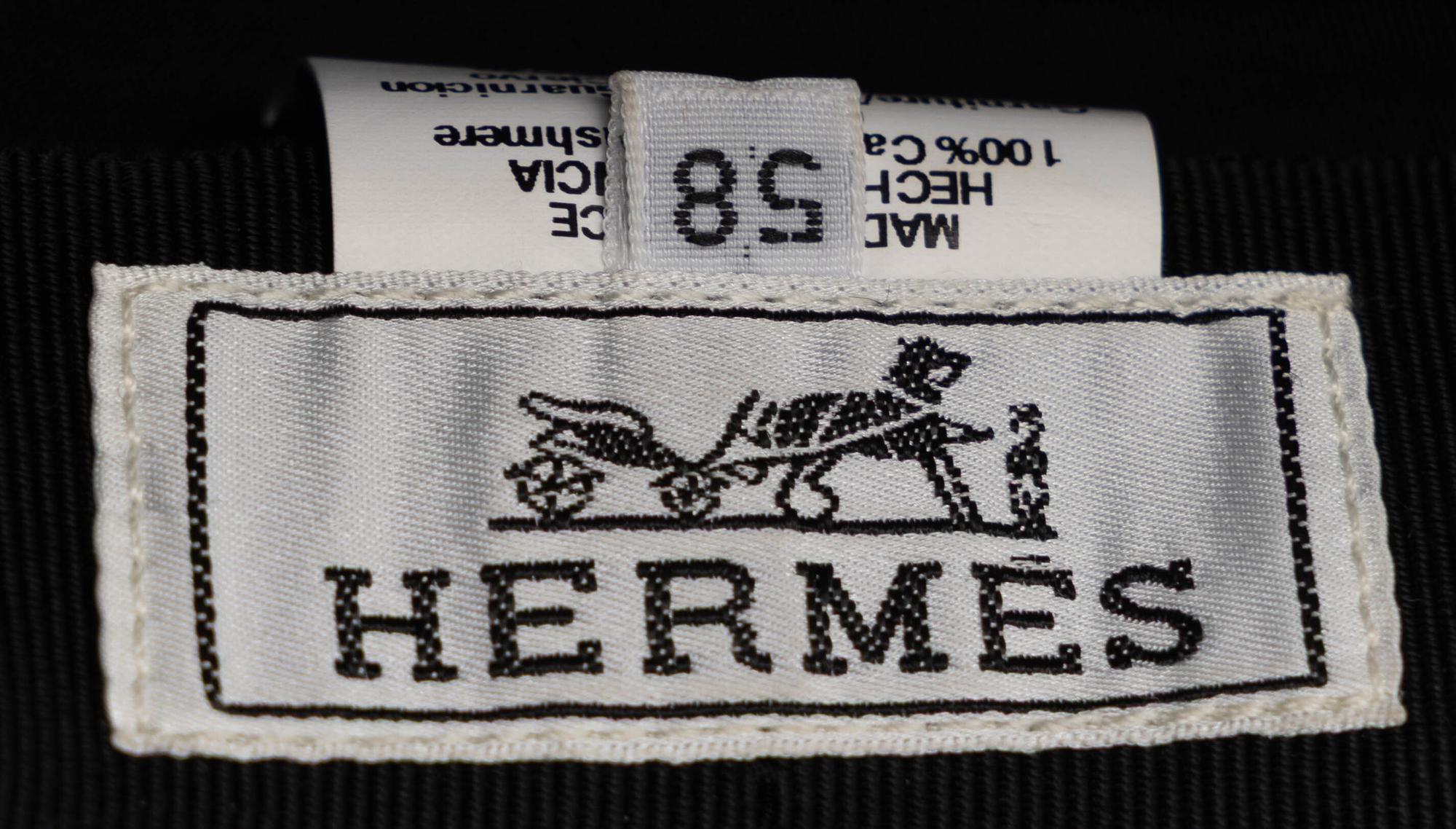 Hermès, Black Cashmere & Leather Beret