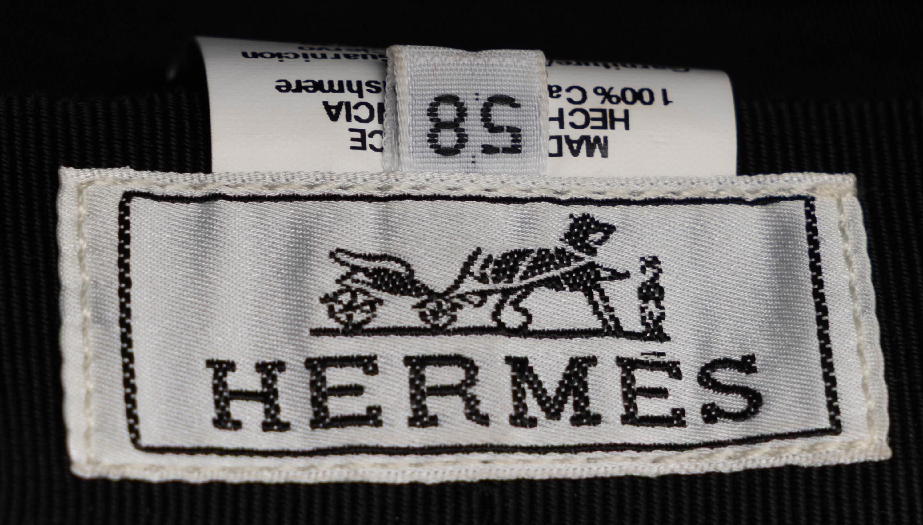 Hermès, Black Cashmere & Leather Beret