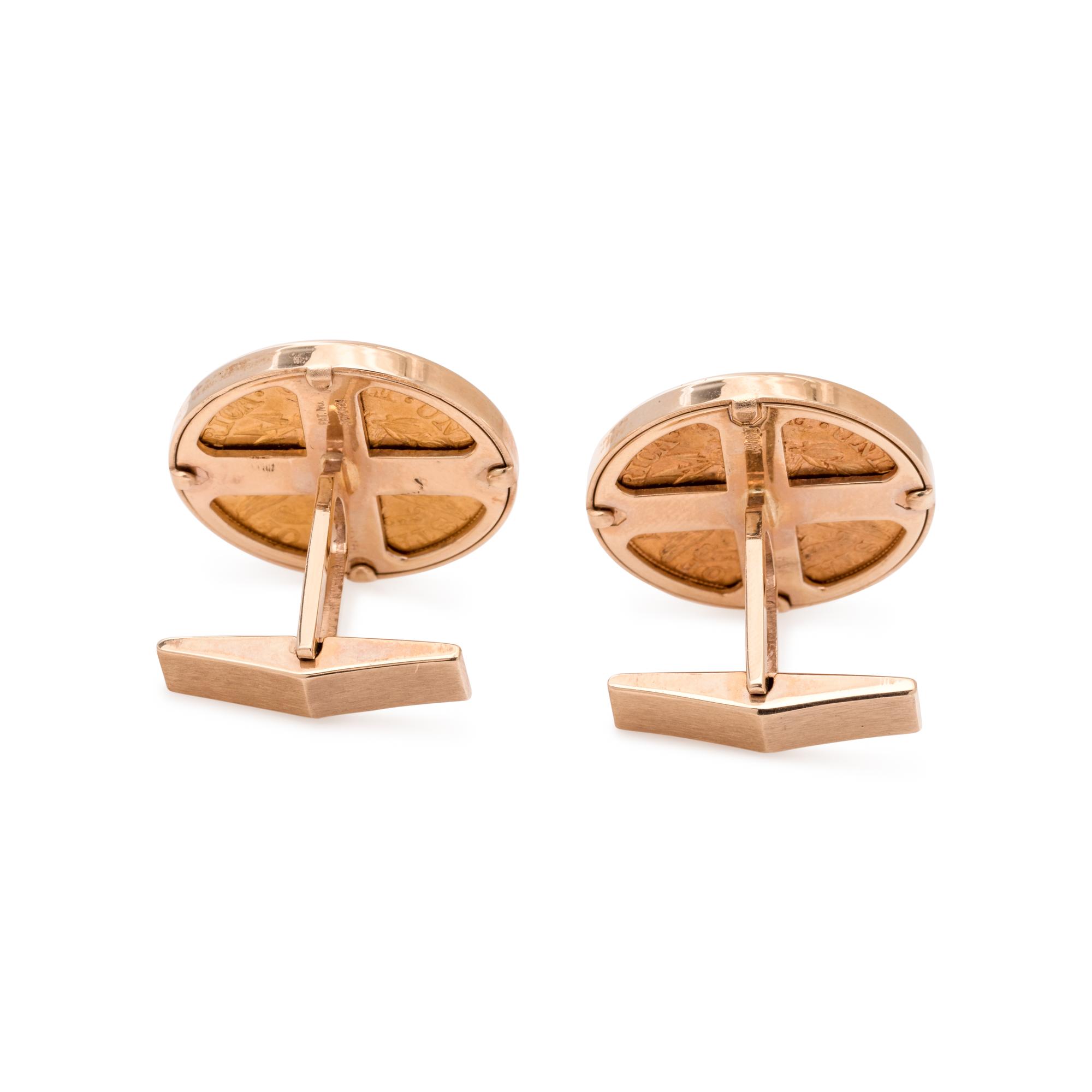 US $5 LIBERTY COIN CUFFLINKS