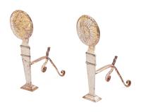 A Pair of Art Deco Chromed Metal Andirons