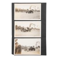 [EARLY PHOTOGRAPHY] --[AUTOMOBILES]. A group of photographs of early automobiles, mechanics and auto shops, including racing action shots, comprising: