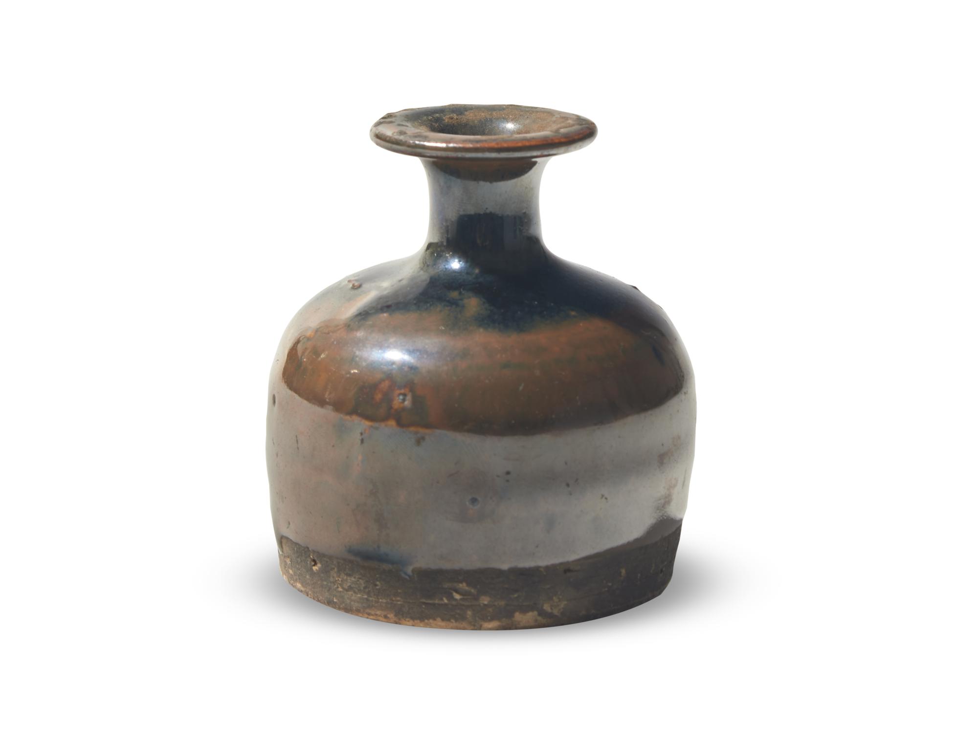 A Small Chinese Russet and Black Glazed Porcelain Vase, Tuluping, Possibly Northern Song to Jin Dynasty
