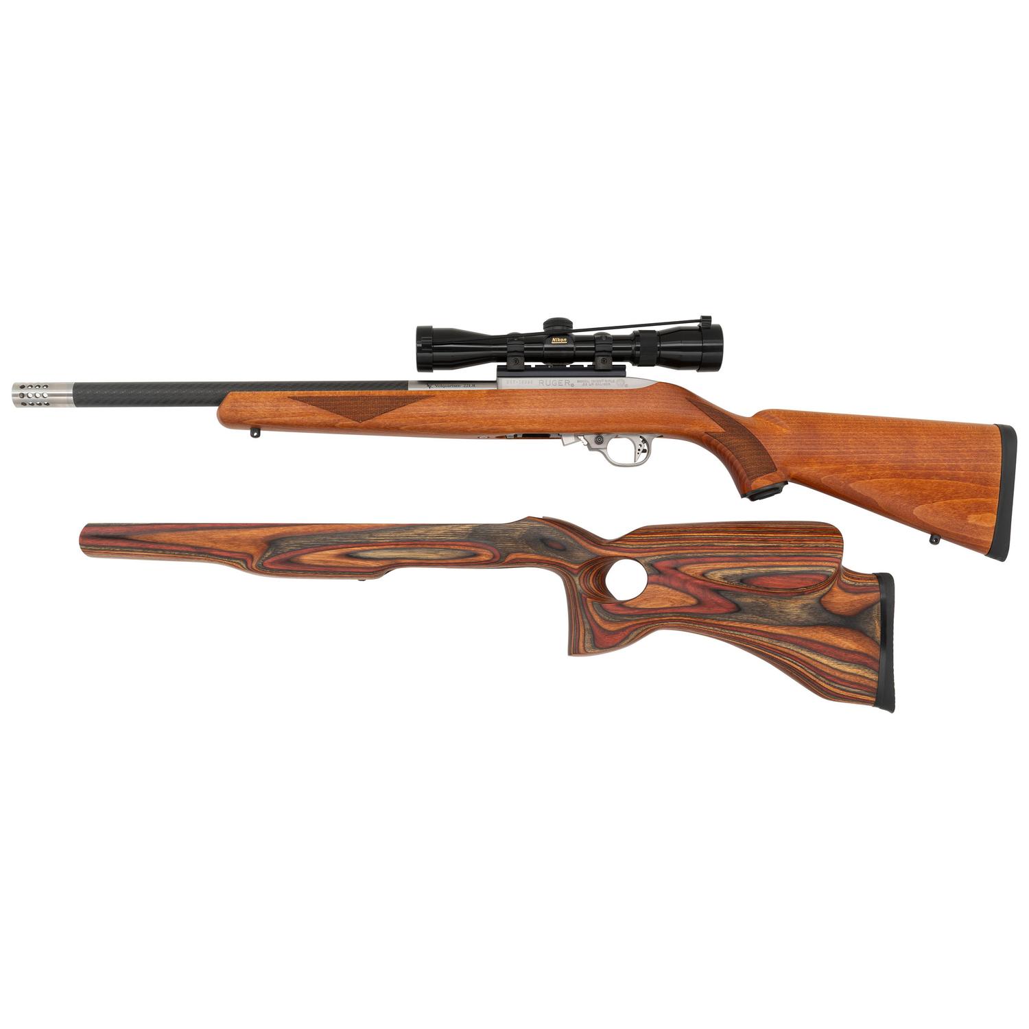 *Ruger Volquartsen Barreled 10-22 Rifle with Nikon Scope and Spare Thumbhole Stock