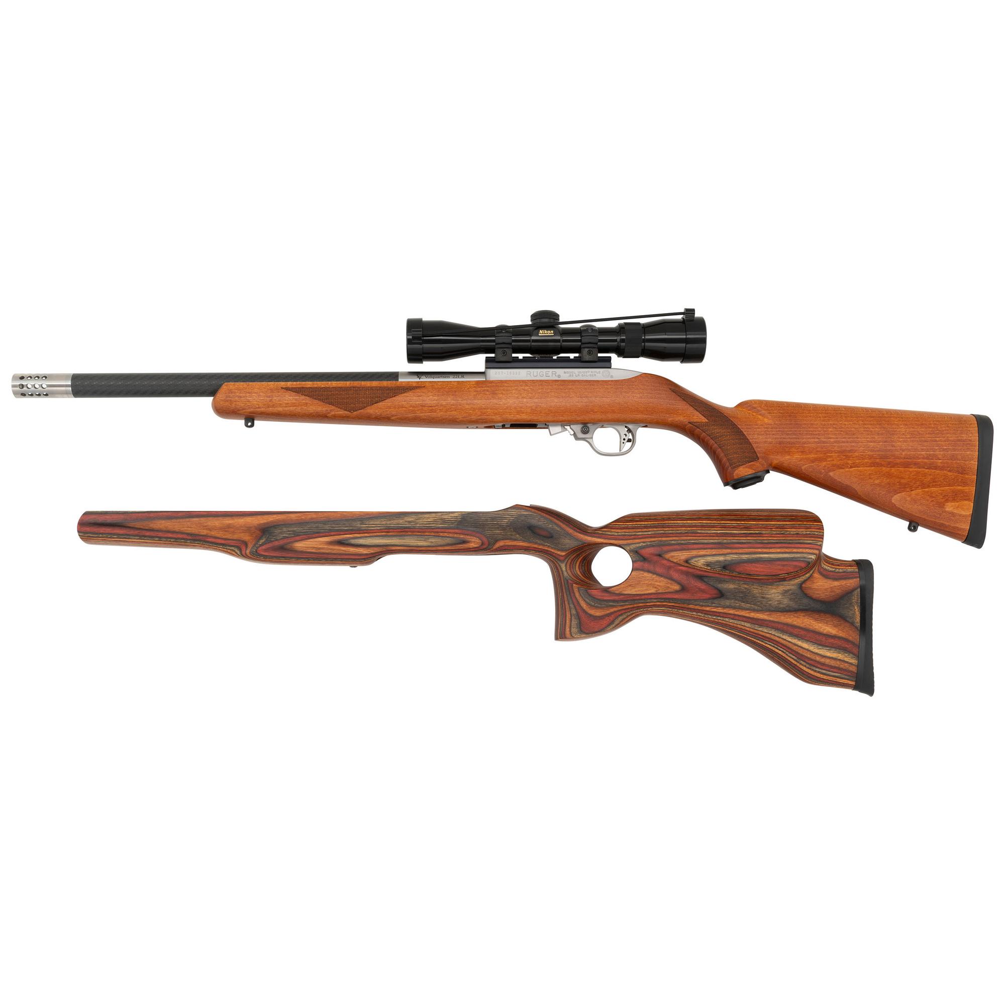 *Ruger Volquartsen Barreled 10-22 Rifle with Nikon Scope and Spare Thumbhole Stock