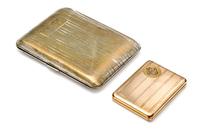 An American Silver Cigarette Case, Elgin American Co., New York, NY, the case having a rectangular cartouche engraved with a script mon