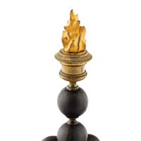 A Pair of French Gilt Bronze and Metal Candlesticks
