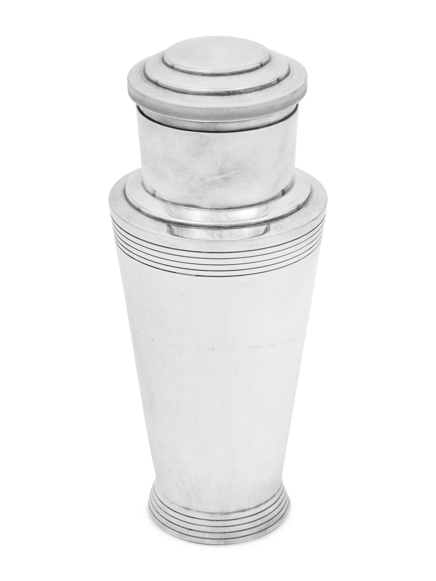 A Mappin and Webb Silver-Plate Art Deco Cocktail Shaker