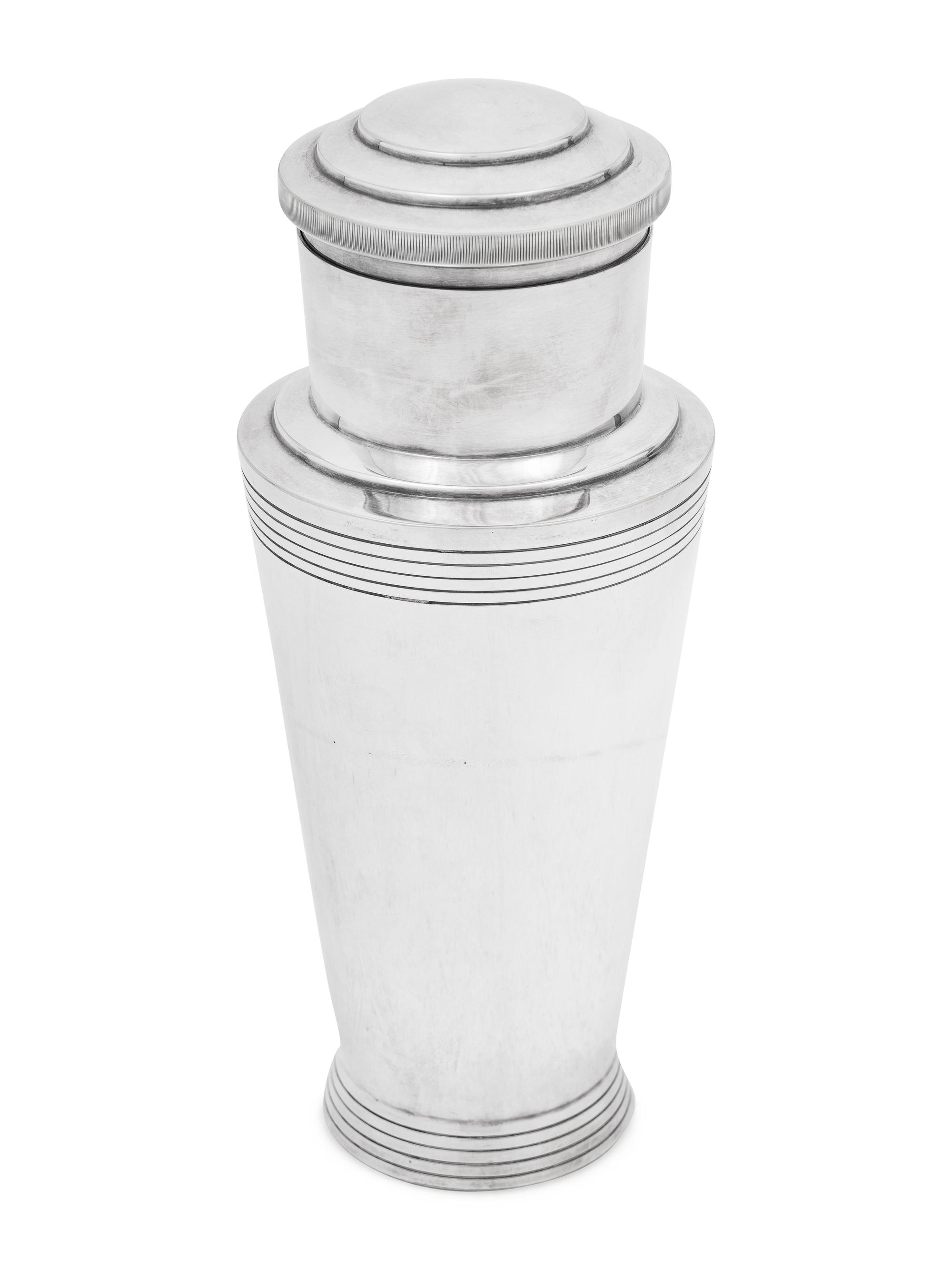 A Mappin and Webb Silver-Plate Art Deco Cocktail Shaker