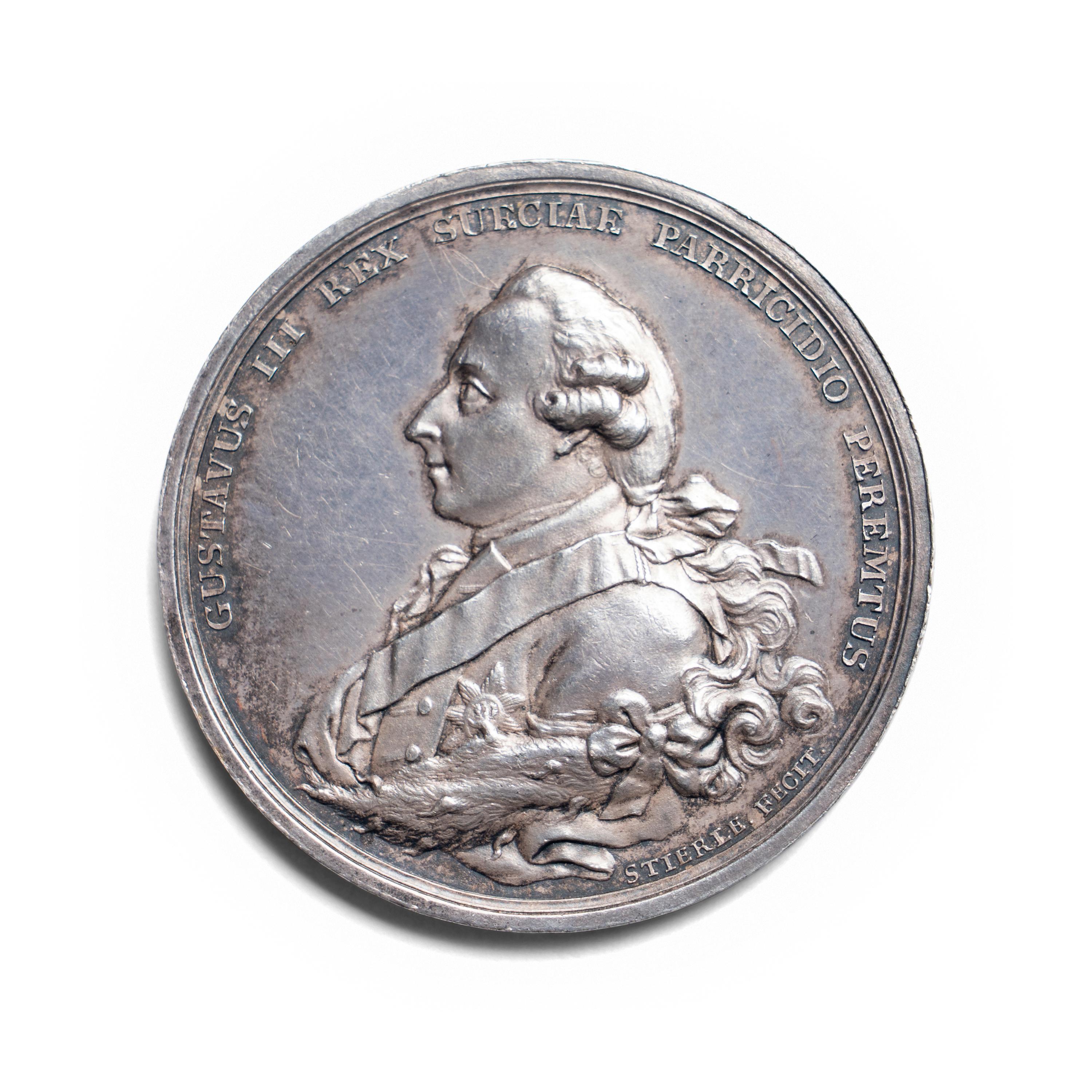 [EXONUMIA] A 1792 Swedish Silver Commemorative Medallion by J.J.G. Stierle Relating to the Death of King Gustav III (27.8 g, 45mm)