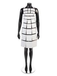 Paco Rabanne White Tile Sheath Dress, 1960-70s