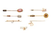A Collection of Yellow Gold Stickpins,