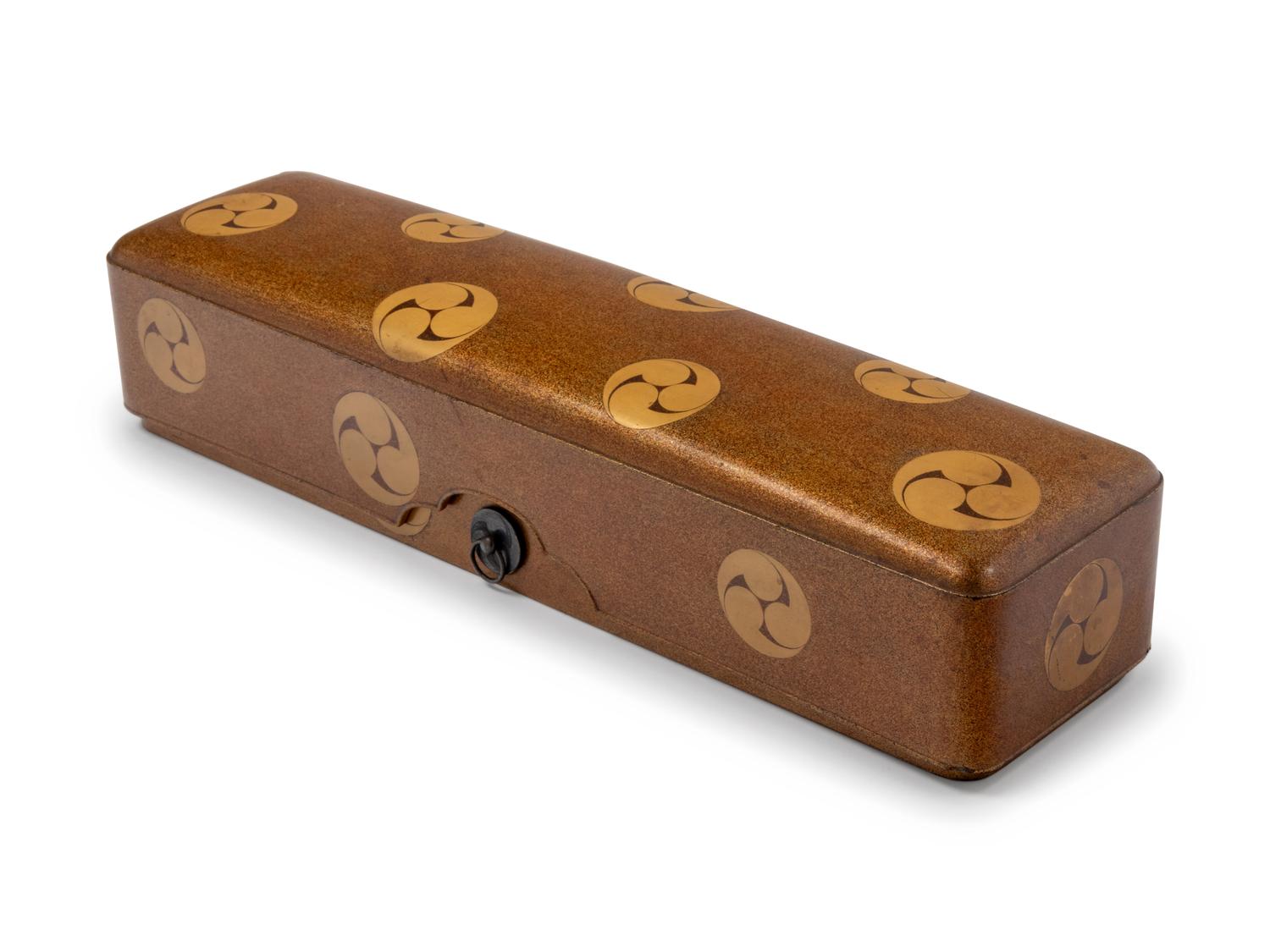 A Japanese Gilt Lacquer Rectangular Scroll Box